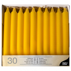 30 Tafelkerzen Ø 2,15 cm 19,6 cm gelb