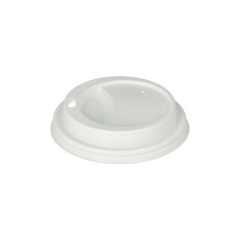 100 Dom-Deckel, PS -To Go- rund  9 cm 1,8 cm weiss