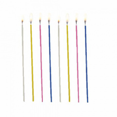 18 Spaghettikerzen  3 mm 16,5 cm farbig sortiert