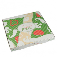 100 Pizzakartons, Cellulose eckig 33 cm x 33 cm x 3 cm -Italienische Flagge-