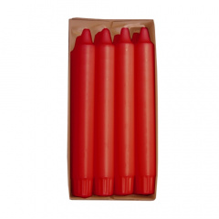 8 Kronkerzen Ø 2,4 cm 20 cm rot aus 100 % Stearin