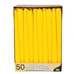 50 Leuchterkerzen / Tafelkerzen Ø 2,2 cm 25 cm gelb