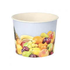 50 Eisbecher, Pappe rund 500 ml  11 cm 8,3 cm -Frchte-