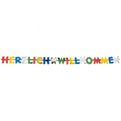 Grußkette 2,5 m -Herzlich Willkommen-