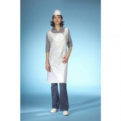 25 Latz-Schrzen, LDPE 110 cm x 75 cm weiss extra stark