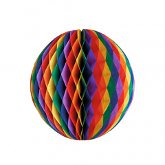 Wabenball  60 cm -Regenbogen- schwer entflammbar