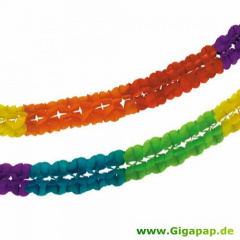 Groraumgirlande, Papier  16 cm 10 m -Regenbogen- schwer entflammbar