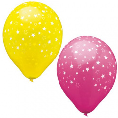 15 Luftballons  25 cm farbig sortiert -Stars-