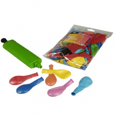 100 Luftballons + Pumpe farbig sortiert