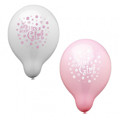 12 Luftballons Ø 25 cm -It is a girl-