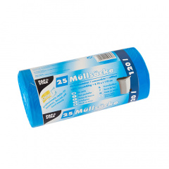 25 Müllsäcke, HDPE 120 l 110 cm x 70 cm blau