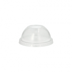 50 Dom-Deckel -Hurricane-, PET rund  7,8 cm 3,8 cm glasklar -mit Lochung-