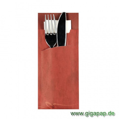 520 Bestecktaschen 20 cm x 8,5 cm bordeaux inklusive weier Serviette 33x33 cm