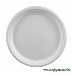 50 Teller, Zuckerrohr -pure- ungeteilt  26 cm 2 cm weiss