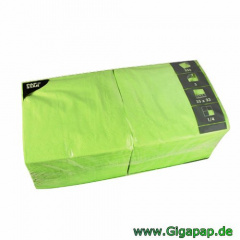 250 Servietten, 3-lagig 1/4-Falz 33 cm x 33 cm apfelgrn