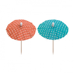 10 Deko-Picker 10 cm farbig sortiert -Eisschirmchen Dots-