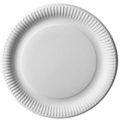 12 Teller, Pappe -pure- rund  29 cm weiss
