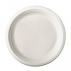 50 Teller, Zuckerrohr -pure- ungeteilt  23 cm 2 cm weiss