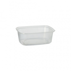 100 Verpackungsbecher, PP eckig 200 ml 3,9 cm x 8,1 cm x 10,8 cm transparent