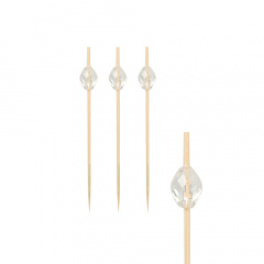 100 Fingerfood - Spieße 9 cm -Diamond- transparent