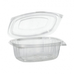 50 Verpackungsbecher mit Klappdeckeln, PLA -pure- 500 ml 6,4 cm x 16,1 cm x 13,2 cm glasklar