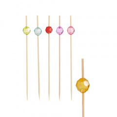 100 Fingerfood - Picker 12 cm farbig sortiert Pearl