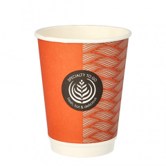 25 Trinkbecher, Pappe To Go 0,3 l  9 cm  11,2 cm doppelwandig