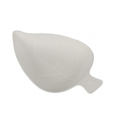 50 Fingerfood - Teller, Zuckerrohr pure 8 cm x 6 cm weiss Leaf