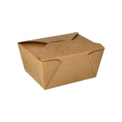 50 Lunchboxen, Pappe pure 750 ml 6,3 cm x 9 cm x 11,3 cm braun