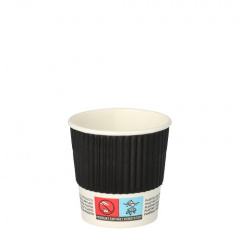 25 Trinkbecher, Pappe To Go 0,1 l  6 cm  6 cm Ripple Wall