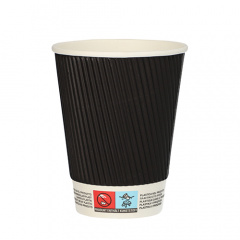 25 Trinkbecher, Pappe To Go 0,3 l  9 cm  11 cm Ripple Wall