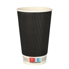 25 Trinkbecher, Pappe To Go 0,4 l  9 cm  13,7 cm Ripple Wall