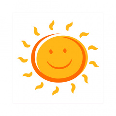 20 Servietten, 3-lagig 1/4-Falz 25 cm x 25 cm Here comes the Sun