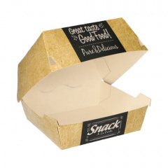 50 Burgerboxen, Pappe pure 7 cm x 12,5 cm x 12,5 cm Good Food gro