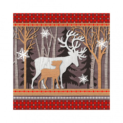 20 Servietten, 3-lagig 1/4-Falz 25 cm x 25 cm Silent Forest