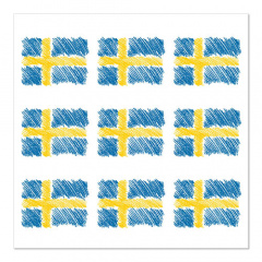 20 Servietten, 3-lagig 1/4-Falz 33 cm x 33 cm Sverigeflagga