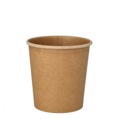 25 Suppenbecher, Pappe rund 470 ml  9,8 cm  10 cm braun