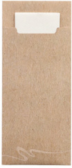 520 Bestecktaschen 20 cm x 8,5 cm natur inkl. weier Serviette 33 x 33 cm 2-lag.