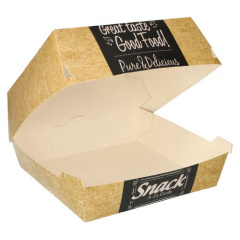 50 Burgerboxen, Pappe pure 8,5 cm x 18,5 cm x 18,5 cm Good Food XXL
