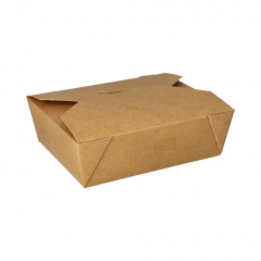 50 Lunchboxen, Pappe pure 1000 ml 5,5 cm x 13,5 cm x 16,8 cm braun