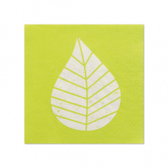 20 Servietten, 3-lagig 1/4-Falz 25 cm x 25 cm grn Graphic Leaves