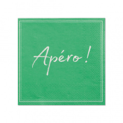 20 Servietten, 3-lagig 1/4-Falz 25 cm x 25 cm grn Apero