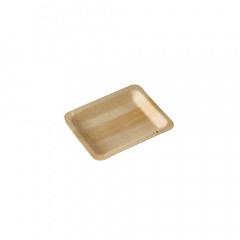 50 Fingerfood - Teller, Holz pure eckig 12 cm x 9,5 cm