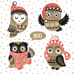 20 Servietten, 3-lagig 1/4-Falz 33 cm x 33 cm Chouette