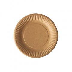 100 Teller, Pappe pure rund  15 cm braun