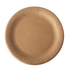 100 Teller, Pappe pure rund  23 cm braun