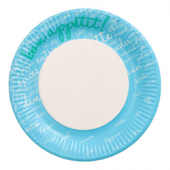 10 Teller, Pappe rund Ø 23 cm blau Table Pleasures