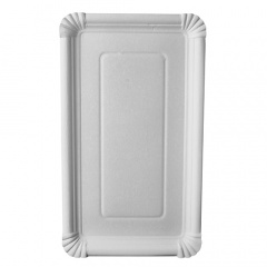 250 Teller, Pappe -pure- eckig 18 cm x 33 cm weiss